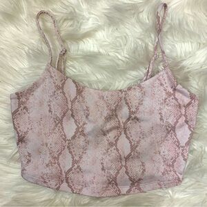 Forever 21 Pink Snake Print Crop Top